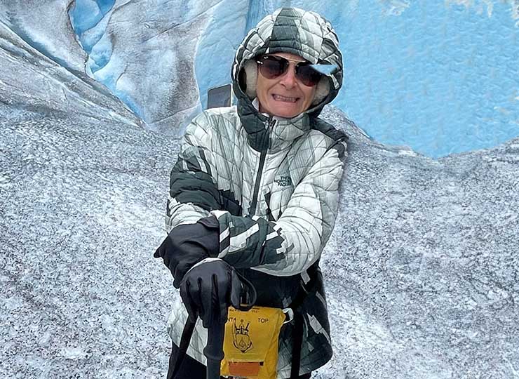 Photo of Maxine HeumannMaxine Heumann at Alaskan glacier