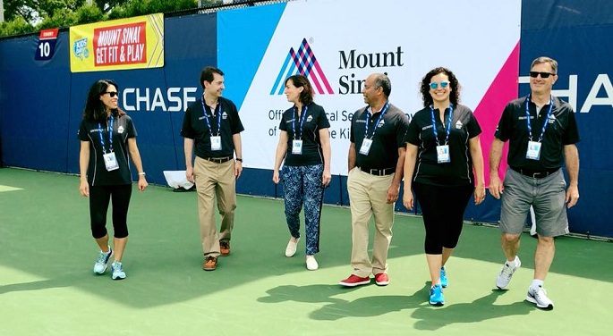 Mount Sinai Doctors walking on the US Open Court