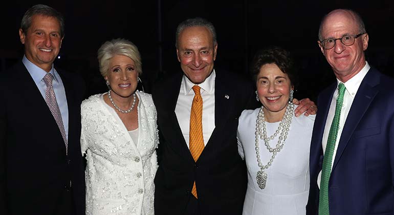 Co-Chairman Richard A. Friedman; Susan Friedman; Senator Chuck Schumer; Dr. Merryl H. Tisch; Co-Chairman James S. Tisch