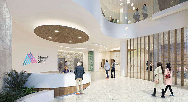 Main lobby of Tisch Cancer Center