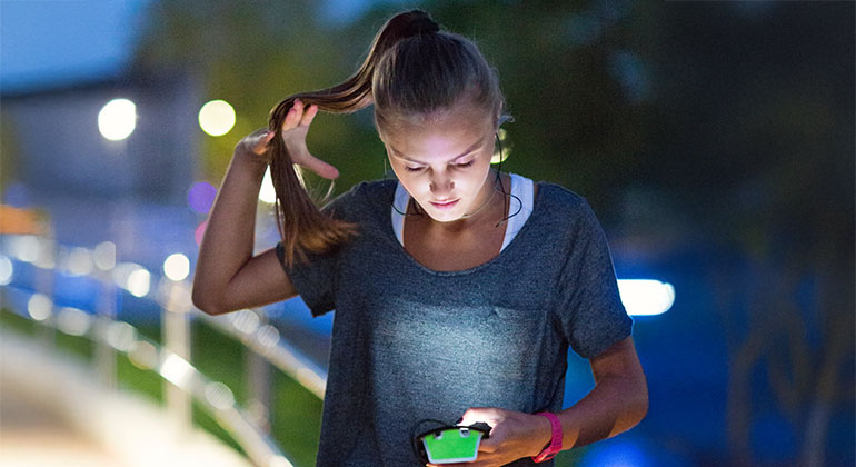 Woman with her cell phone
