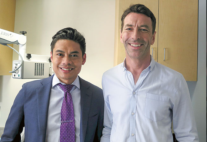 Image of Alfred Marc Iloreta, MD,  with patient James O’Shaughnessy
