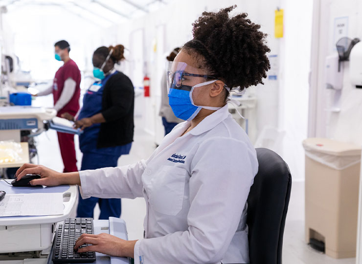Photo of Researchers wearing masks