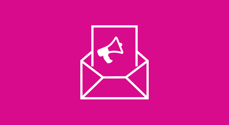 Town Hall card in magenta