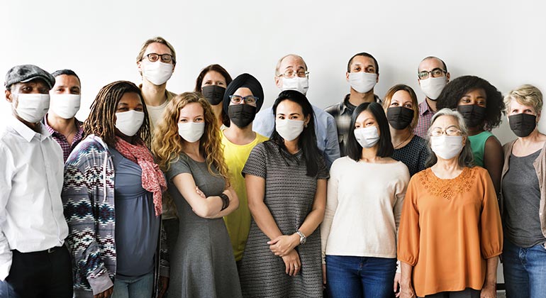Masked health system members