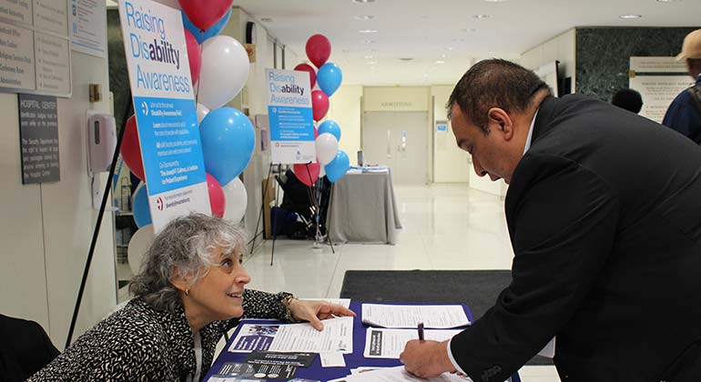 Volunteer and attendee speaking