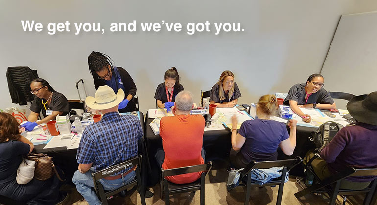 Group of people sitting at a table