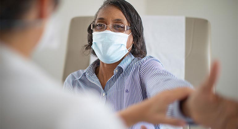patient in mask