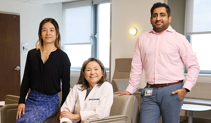 image of Kim-Anh-Nhi Nguyen, MSc; Maria “Vickee” Sevillano, BSN, RN, CWCN, COCN; and Dhaval Patel, MS, MBA, PA-C