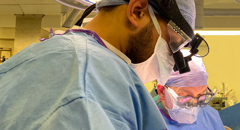 oral surgeon during procedure