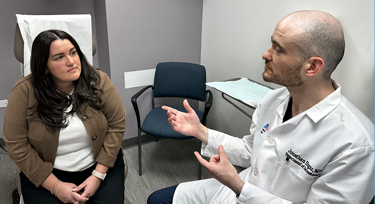 Jackie Mills sees the dermatologist twice a year and uses advanced technologies like the Vectra scan to monitor any changes in her skin.