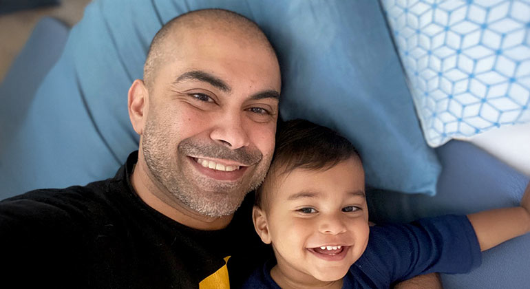 Man with baby
