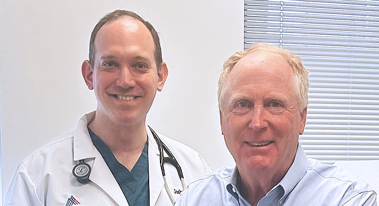 Jim Small and doctor Joshua Lampert