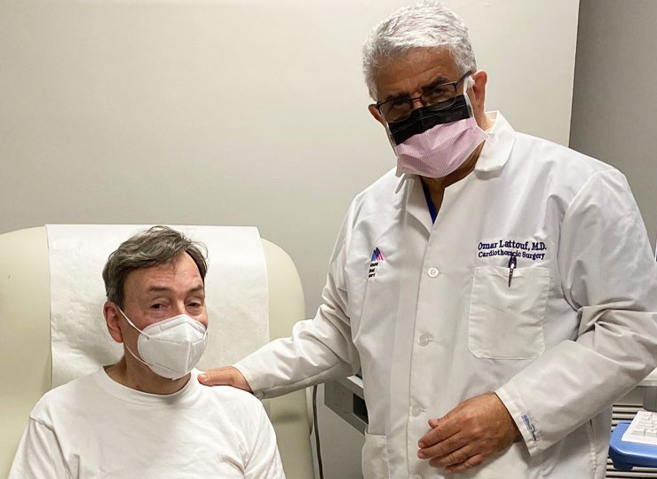 Photo of Heart patient Doug Robertson with Dr. Omar Lattouf