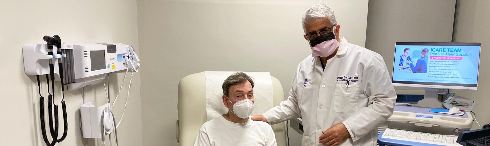 Heart patient Doug Robertson with Dr. Omar Lattouf