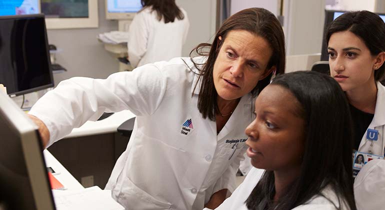 Image of Dr. Stephanie Blank and two residents