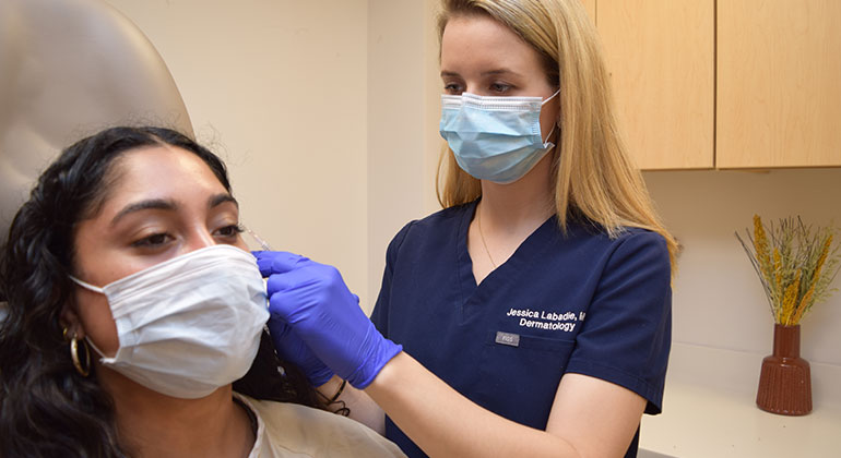 cosmetic injectable procedure performed on patient