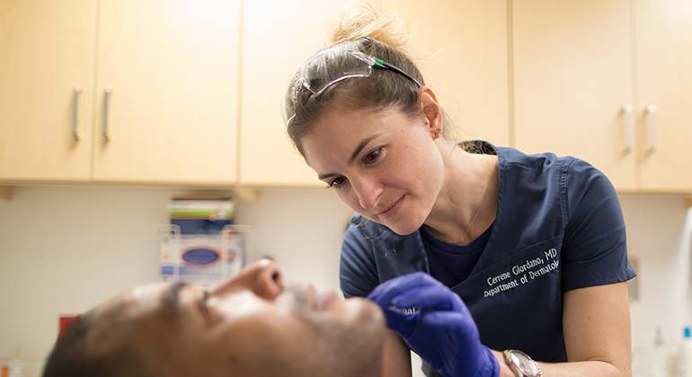 Image of Dr. Cerrene Giordano and patient