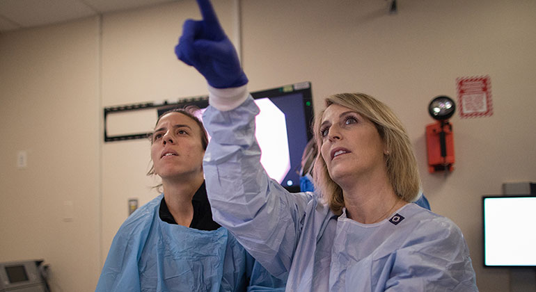 Dr. Marla Dubinsky during an endoscopy