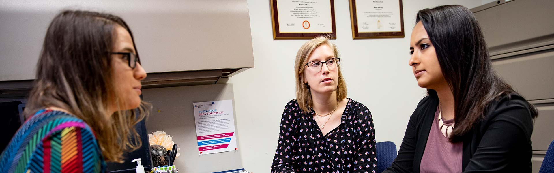 Doctor talking to patients