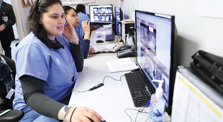 nurse using computer