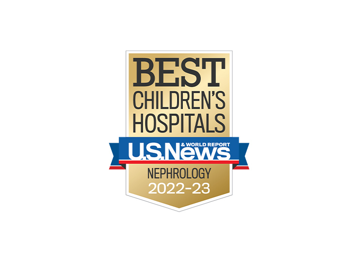 Photo of 2022-2023 US News Best Children’s Nephrology badge 