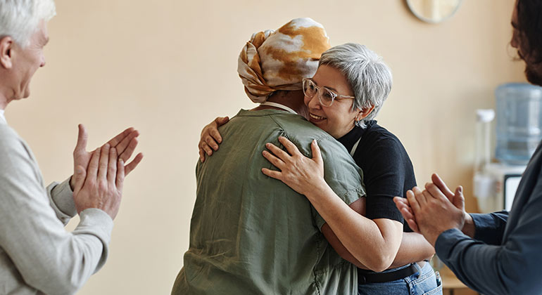 Image of two women hugging