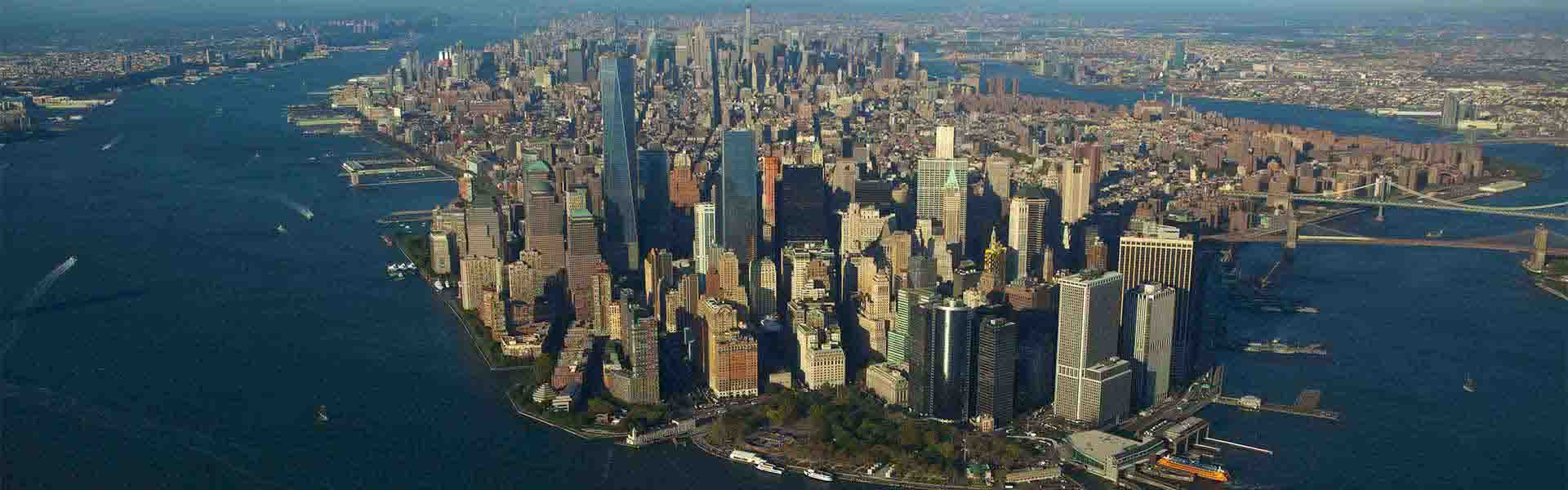 Aerial view of Manhattan skyline