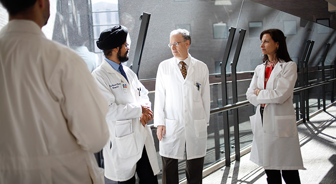 Images of Dr. Mandip Dhamoon, Dr. Stanley Tuhrim, D and Dr. Deborah Horowitz