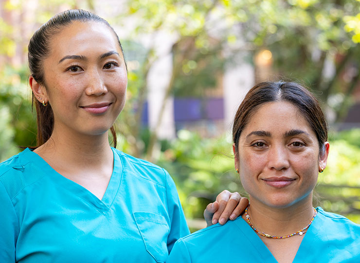 Photo of nurses Tristen Castillo and Shirley Liu