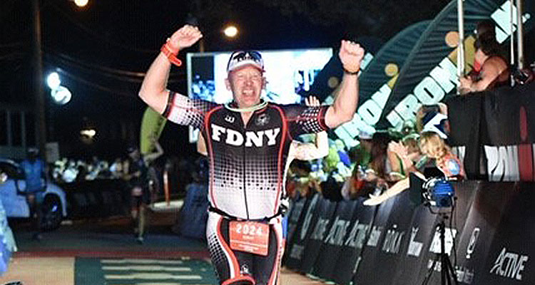Man competing in race
