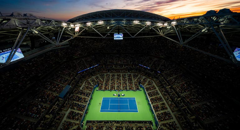 Photo of tennis stadium interior