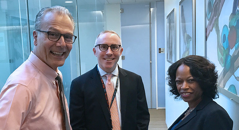 Image of Dr. Michael Fiori, Dr. Timothy Brennan and Dr. Yasmin Hurd
