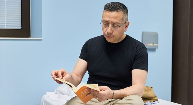 Image of patient reading
