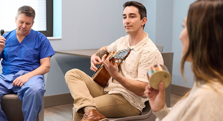 Image of patient singing