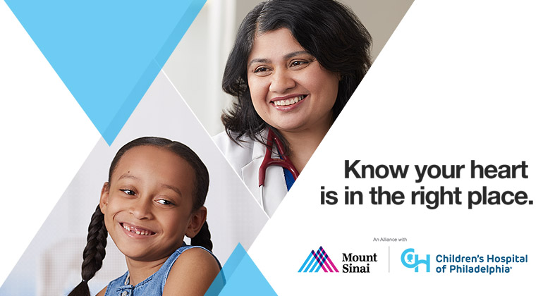 Doctor and Girl Mount Sinai in alliance with Childrens Hospital of Philadelphia
