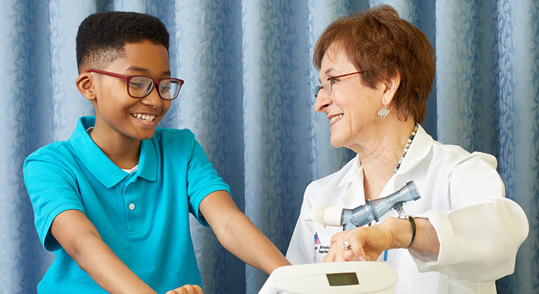 Doctor with her patient