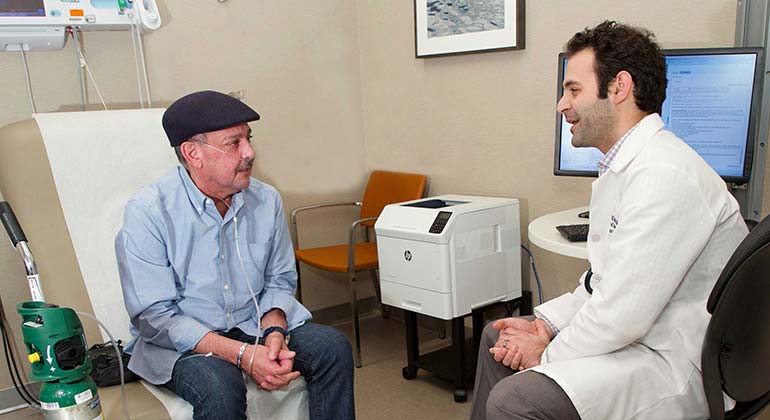 pulmonologist with patient