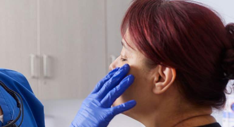 medical professional caring for patient