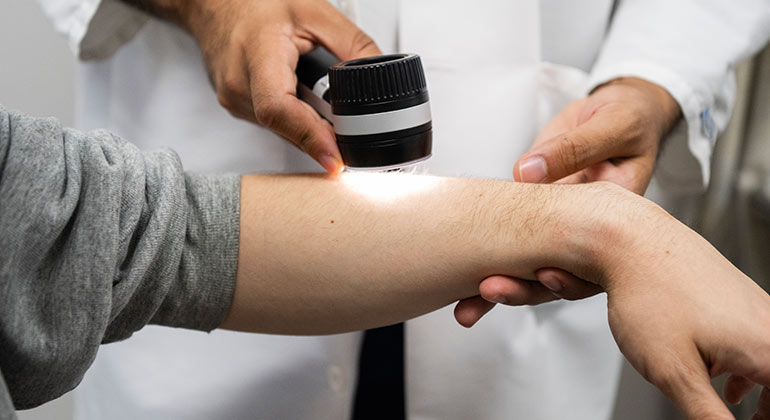 doctor examining a patient