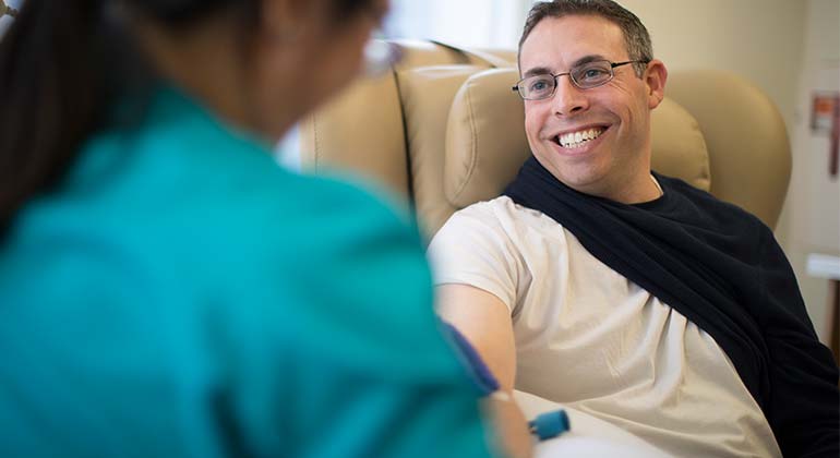 Nurse talking to patient