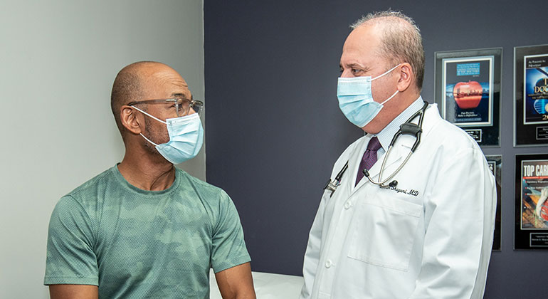 Doctor talking with patient 