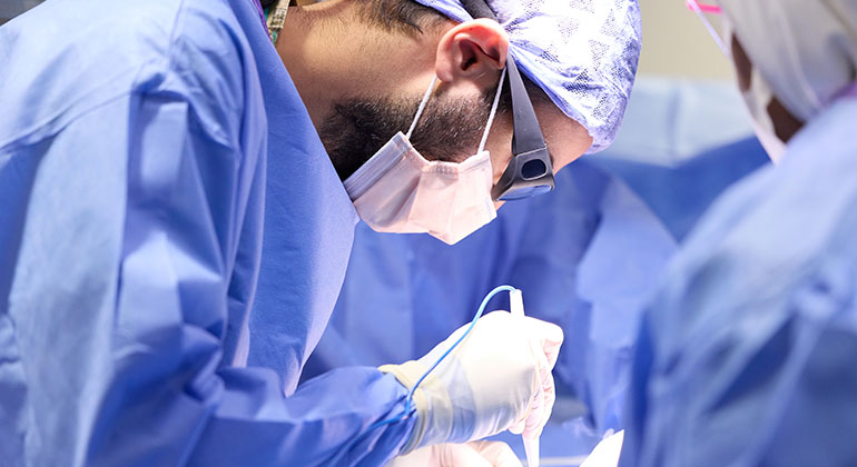 doctors in an operation during surgery