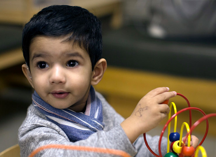 Photo of patient playing with toy