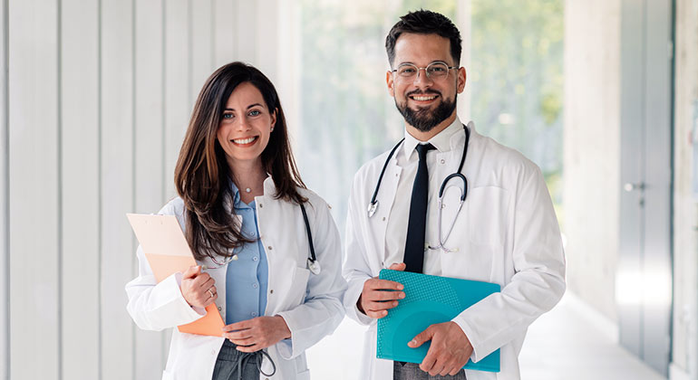 doctors standing in hallway