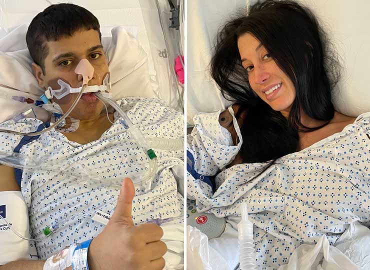 Photo of Zachary Castro with sister after live transplant