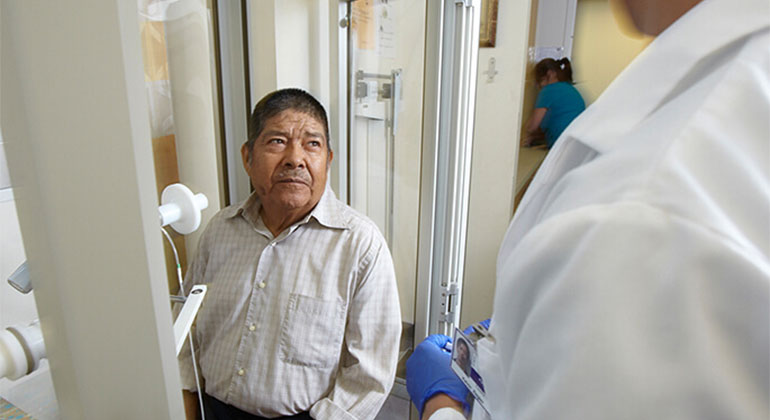 doctor talking to patient