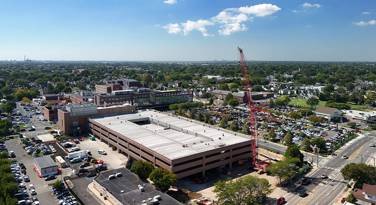 view from above of parking garage