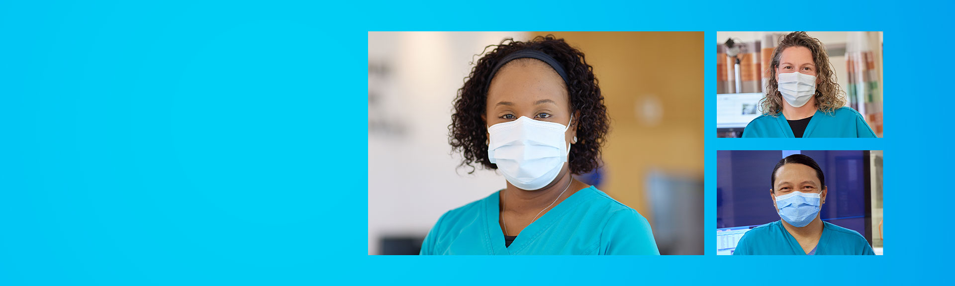 headshots of masked nurses