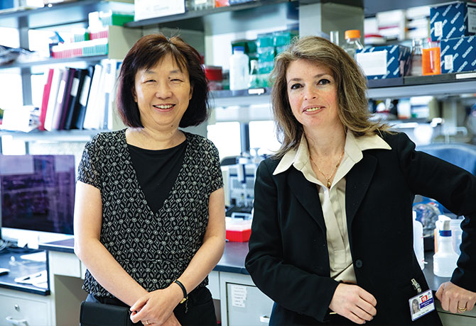 A photo of Judy H. Cho, MD, and Inga Peter, PhD